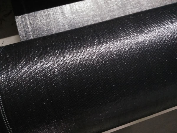 Black shiny PE woven fabric